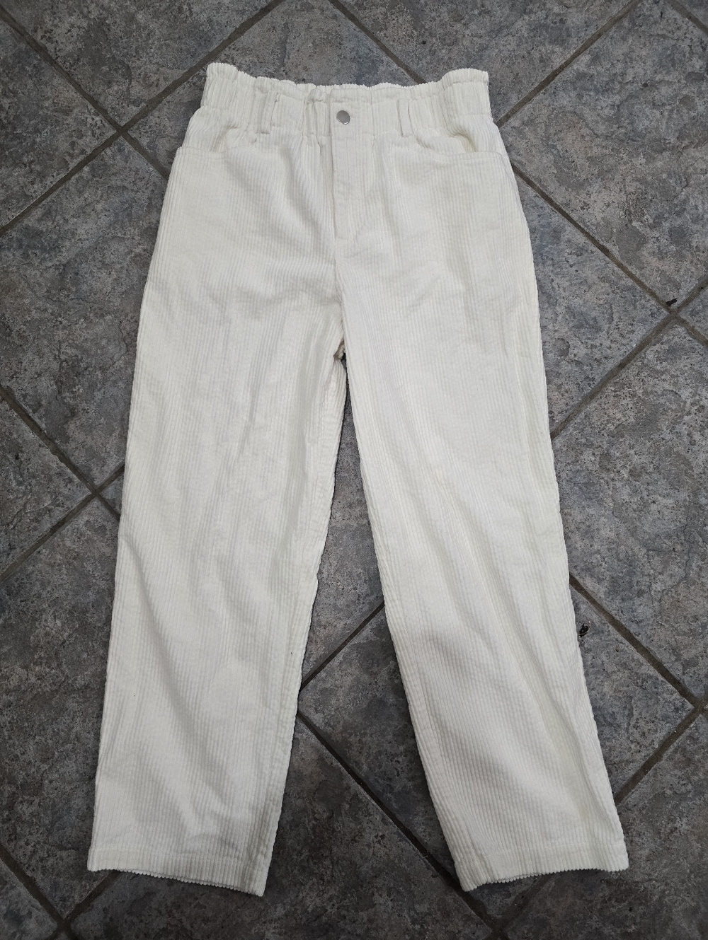 Moon River Off-White Corduroy Pants